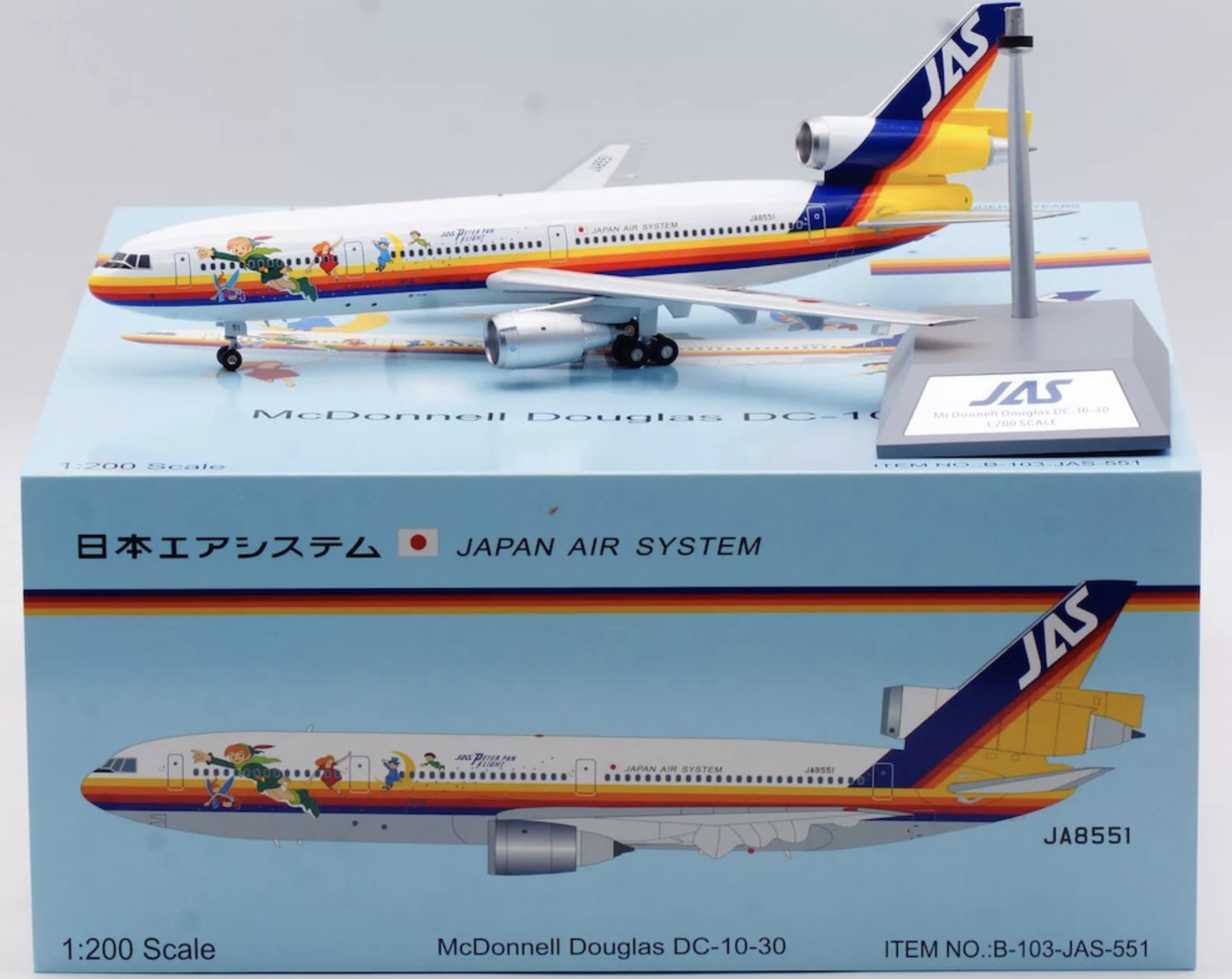 1/200 JAS 日本エアシステムDC10-30 JA8551 ピーターパン 1/200 JAS 日本エアシステムDC10-30 JA8551 ピーターパン