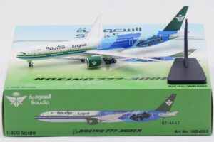 WB4065 Saudi Arabian Airlines B777-368/ER HZ-AK43  (with rolling detachable magnetic undercarriage)